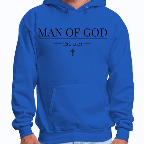 Mens Graphic Hoodie Say it Soul - Man of God Illustration - Black