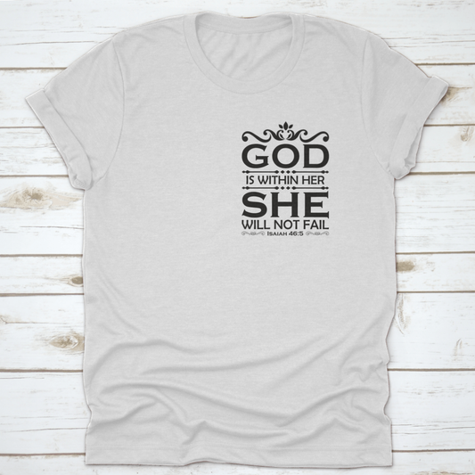 God Is Within Her She Will Not Fail-Christian Cross With Bible Verse,