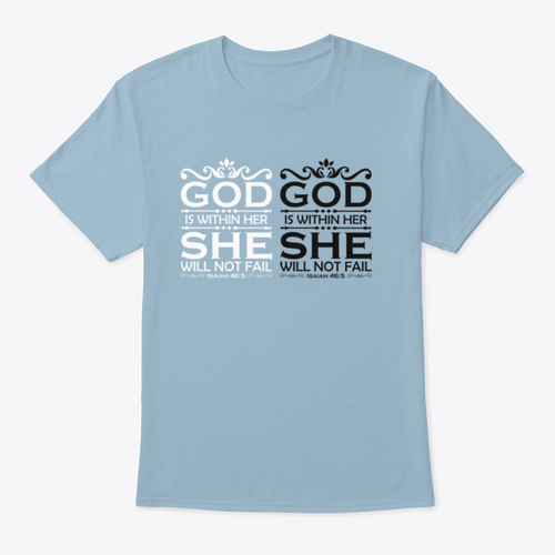 God Is Within Her She Will Not Fail-Christian Cross With Bible Verse,
