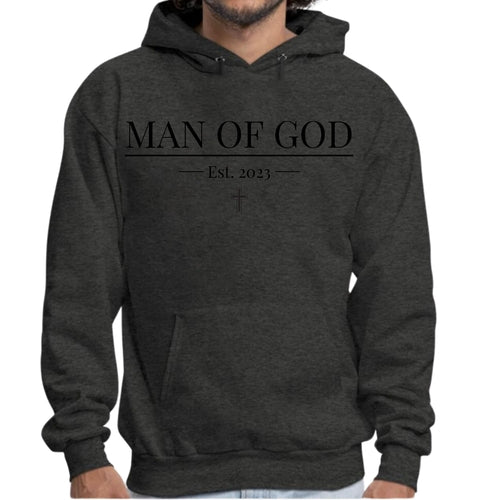 Mens Graphic Hoodie Say it Soul - Man of God Illustration - Black